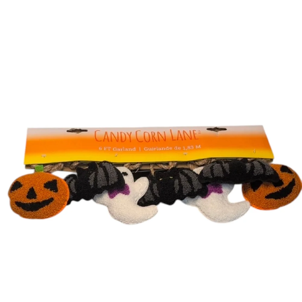 Candy Cane Lane Halloween 6 Foot Garland Ghost Jack O' Lantern Bat